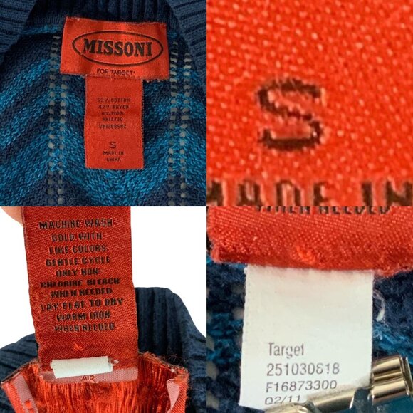 Missoni For Target Cardigan Sweater S Blue Chevron - Picture 6 of 12